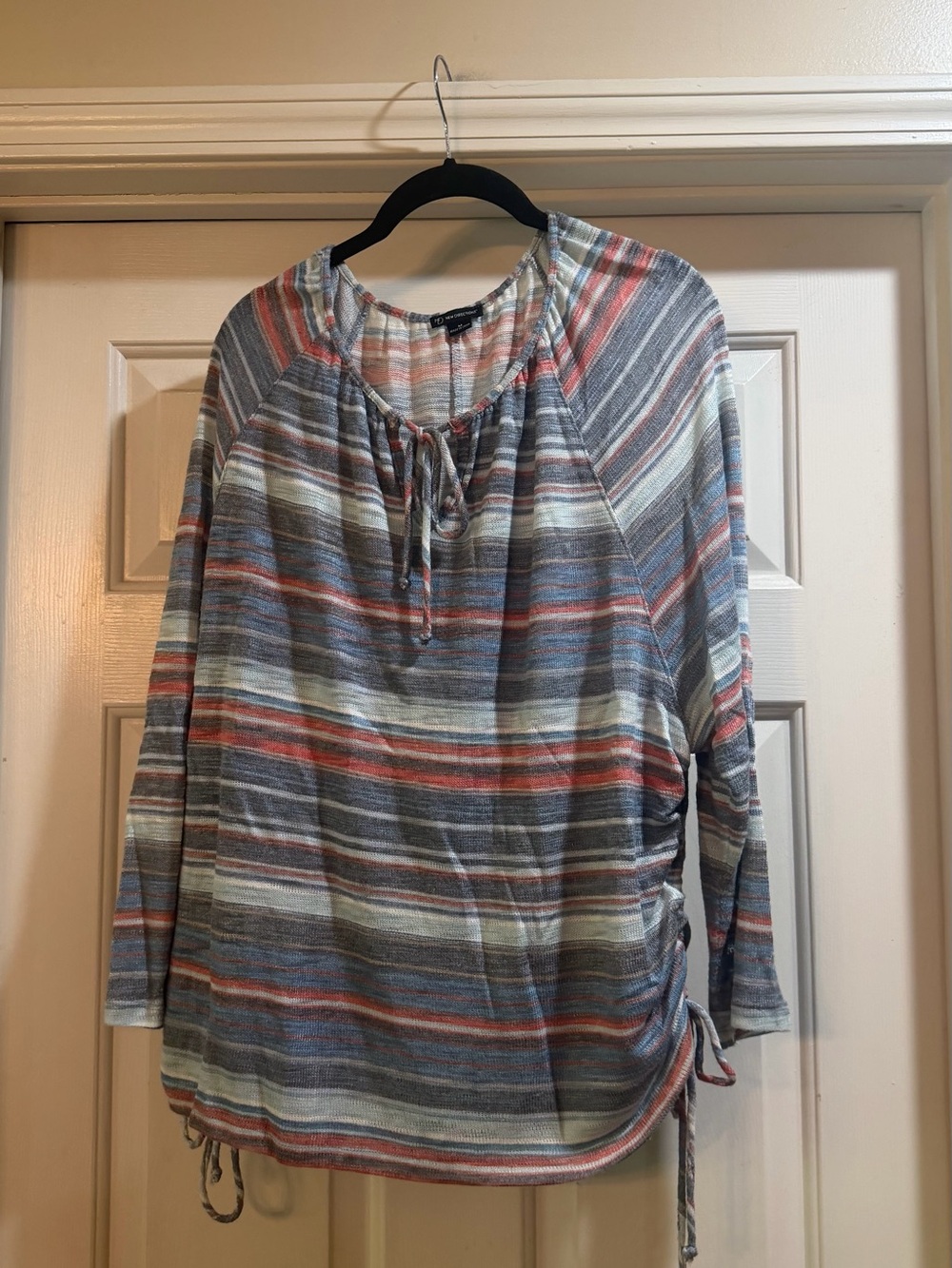 New Directions Striped Tunic top with 3/4 sleeves P2P 25.5”